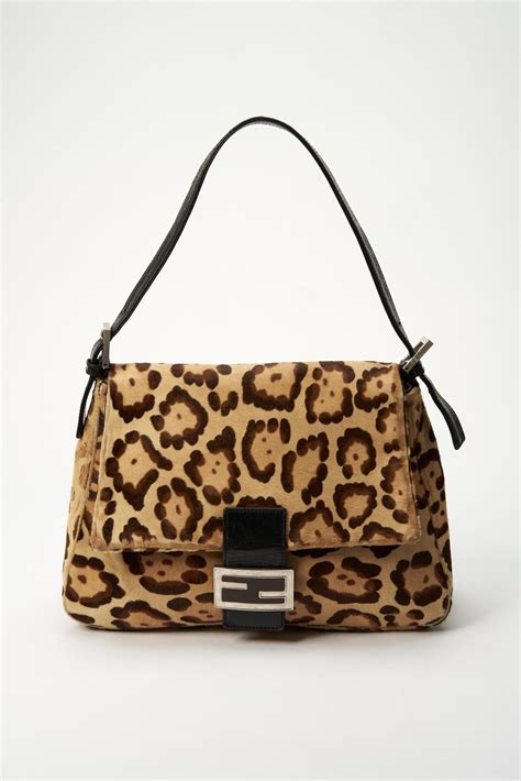 beille fendi leopard|FENDI Calf Hair Leopard Print Baguette Yellow Multicolor .